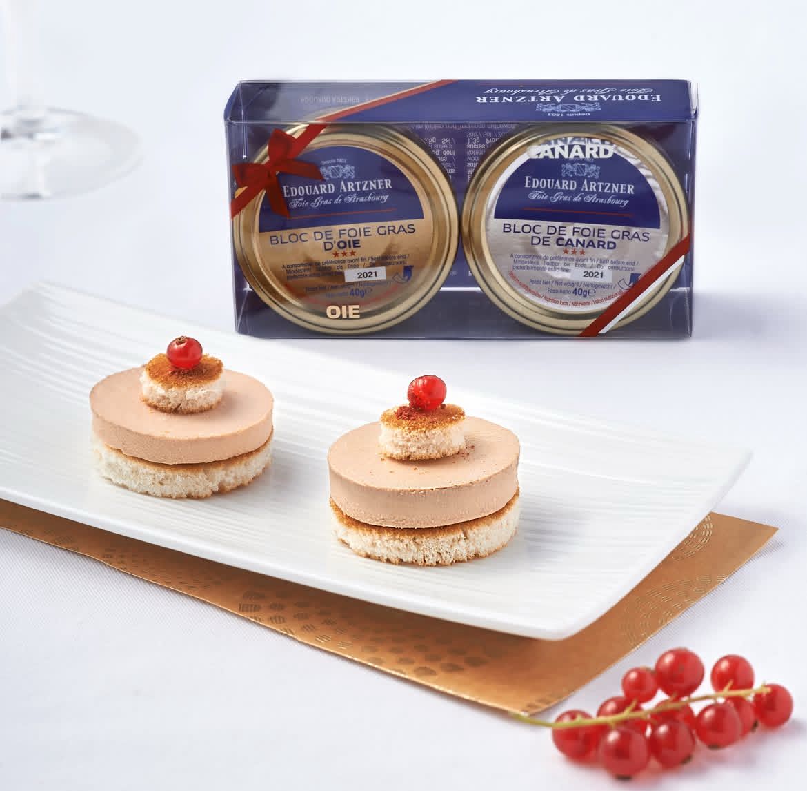 Set de Bloc de Foie Gras de Pato y Ganso 2 x 45 gr Artzner
