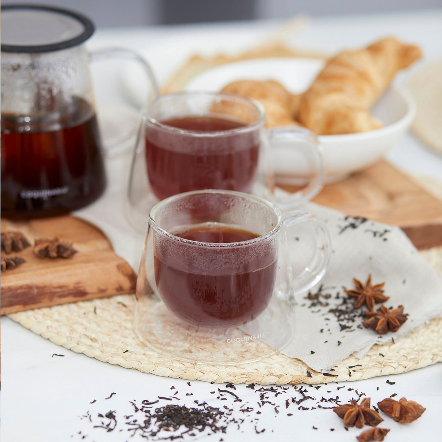 Set 2 Mugs de Vidrio 250 ml Coquinaria