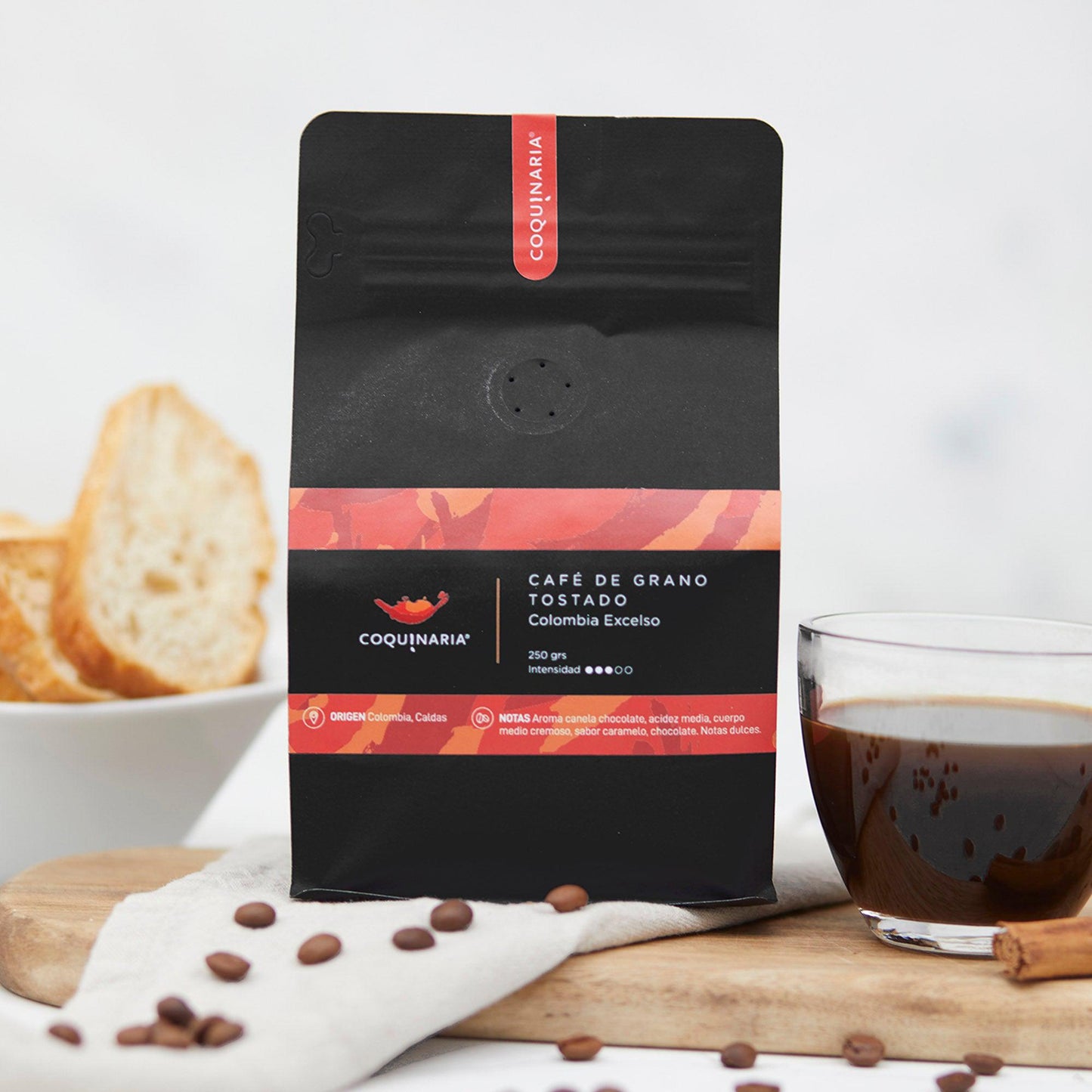 Café de Grano Tostado Colombia Excelso 250gr. Coquinaria