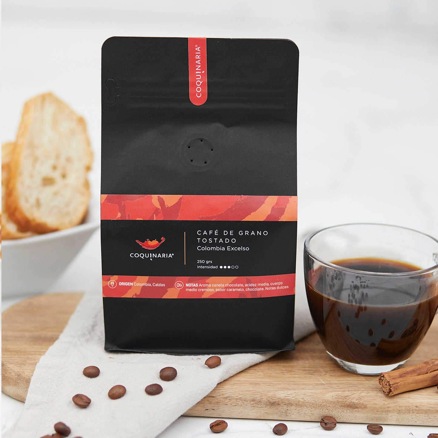 Café de Grano Tostado Colombia Excelso 250gr. Coquinaria