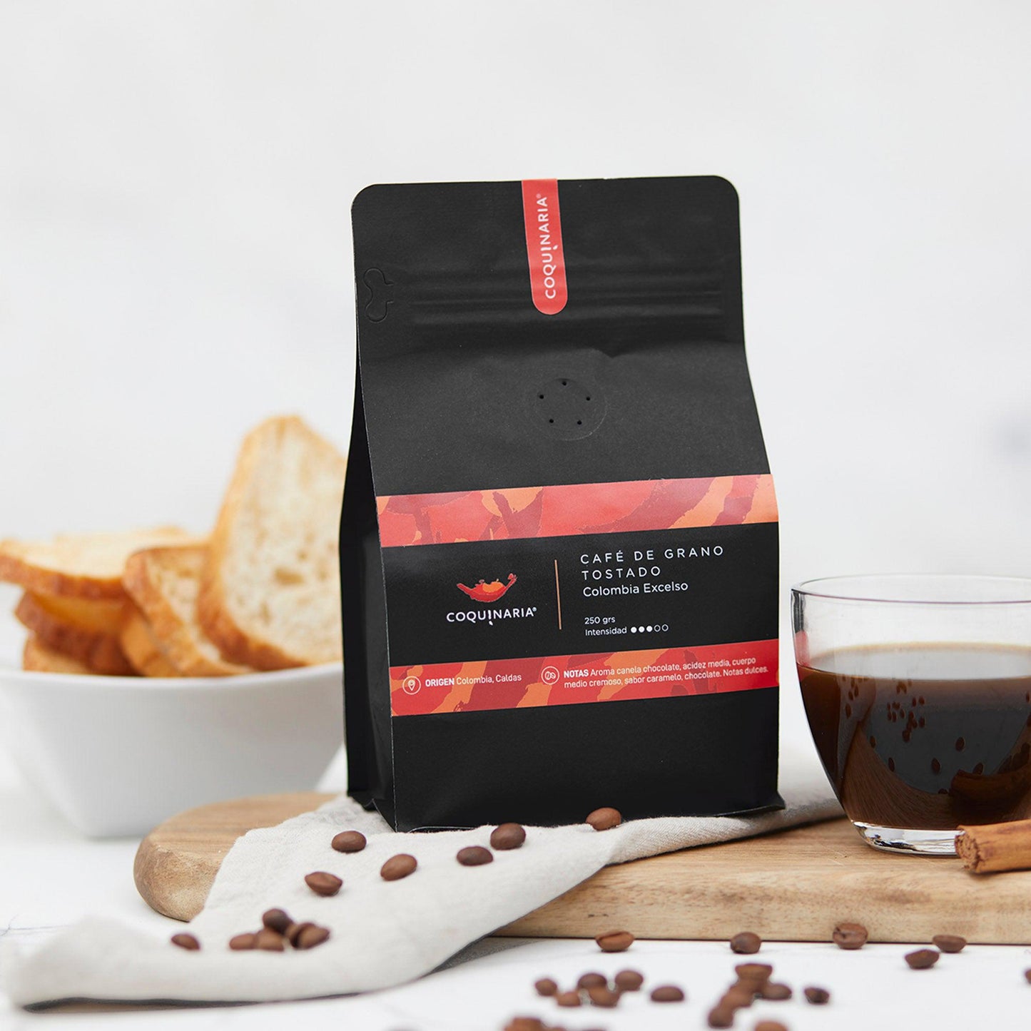 Café de Grano Tostado Colombia Excelso 250gr. Coquinaria
