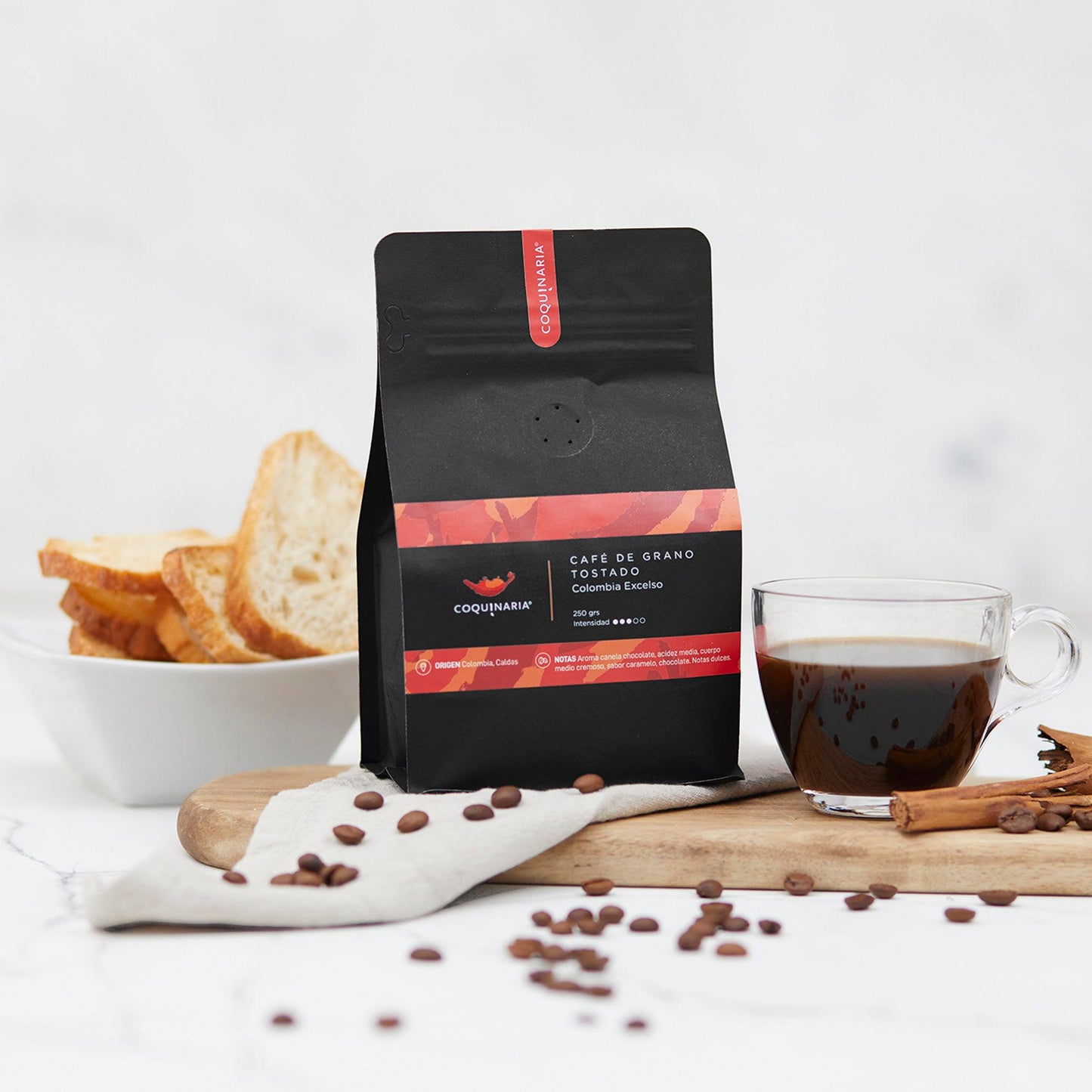 Café de Grano Tostado Colombia Excelso 250gr. Coquinaria
