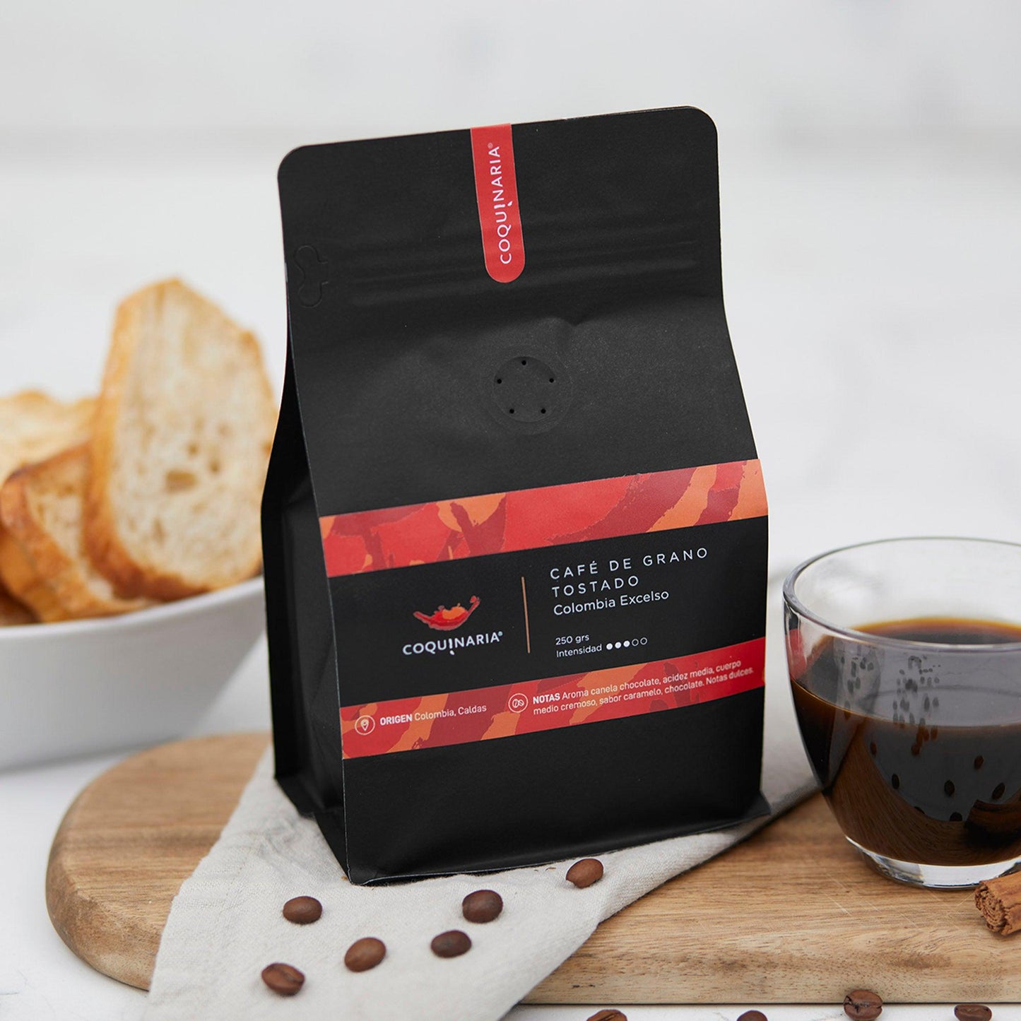 Café de Grano Tostado Colombia Excelso 250gr. Coquinaria