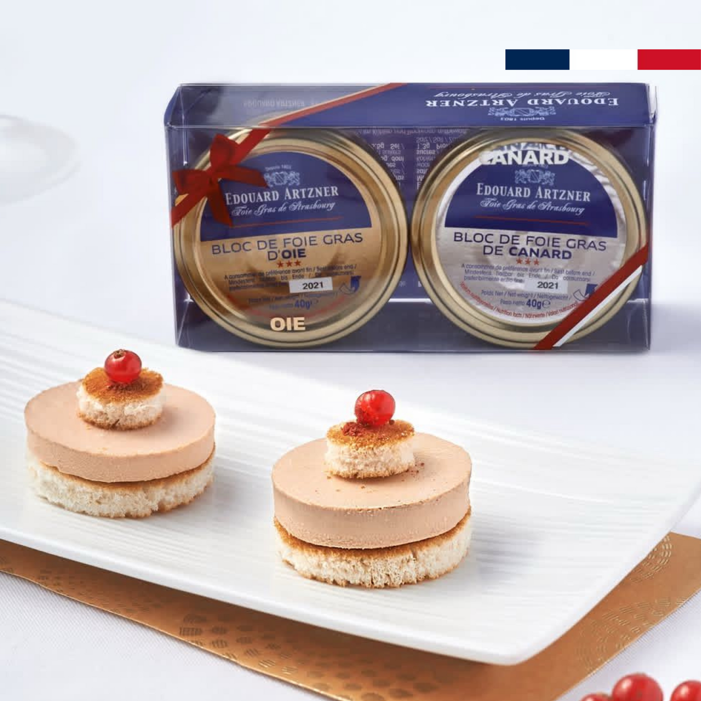 Set de Bloc de Foie Gras de Pato y Ganso 2 x 45 gr Artzner