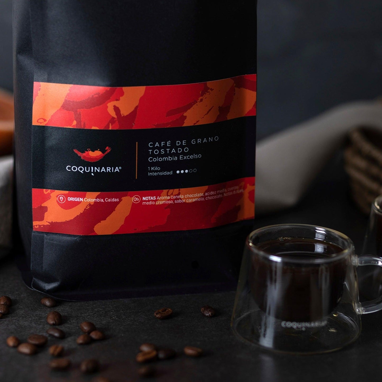 Café de Grano Tostado Colombia Excelso 1 kg Coquinaria