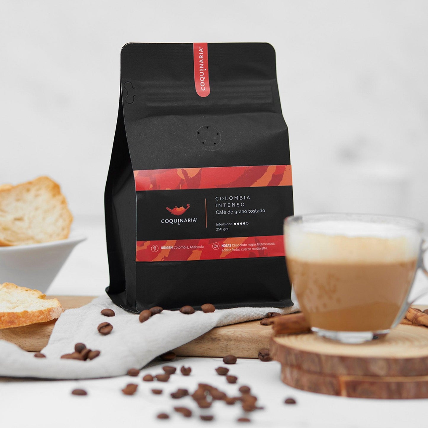 Café de Grano Tostado Colombia Intenso 250gr Coquinaria