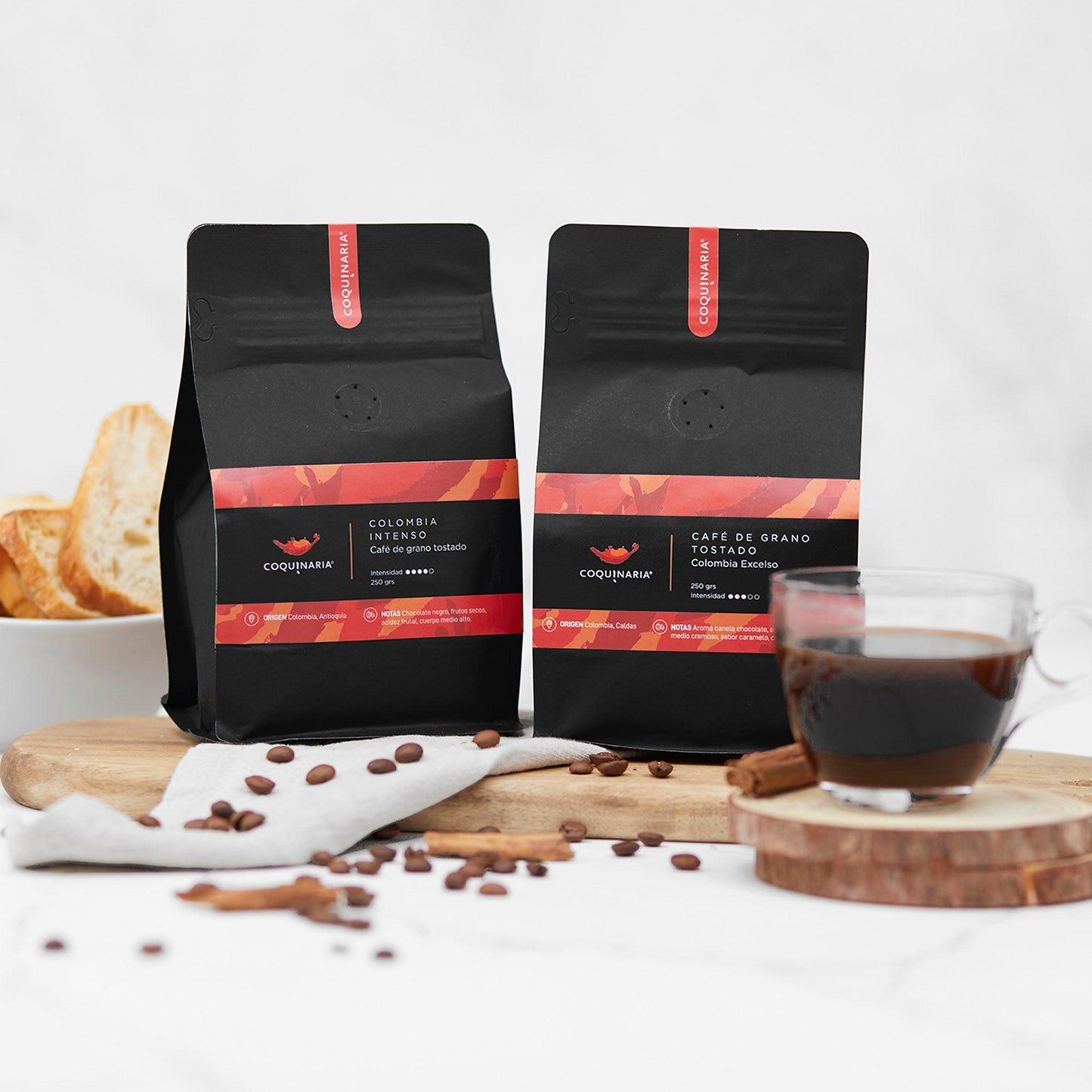 Café de Grano Tostado Colombia Intenso 250gr Coquinaria