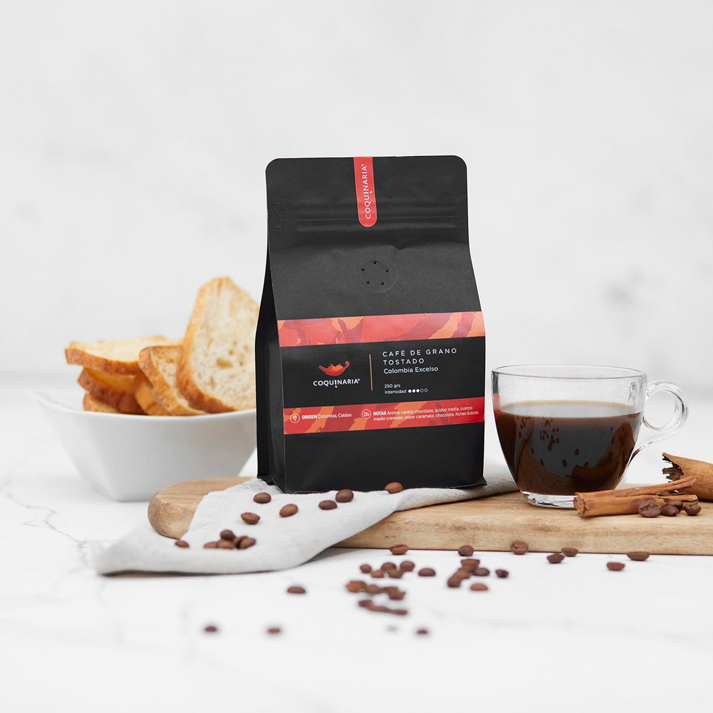 Café de Grano Tostado Colombia Intenso 250gr Coquinaria