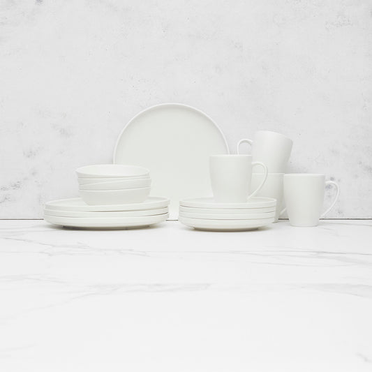 Juego de Vajilla Blanco Porcelana 16 Pzs Coquinaria