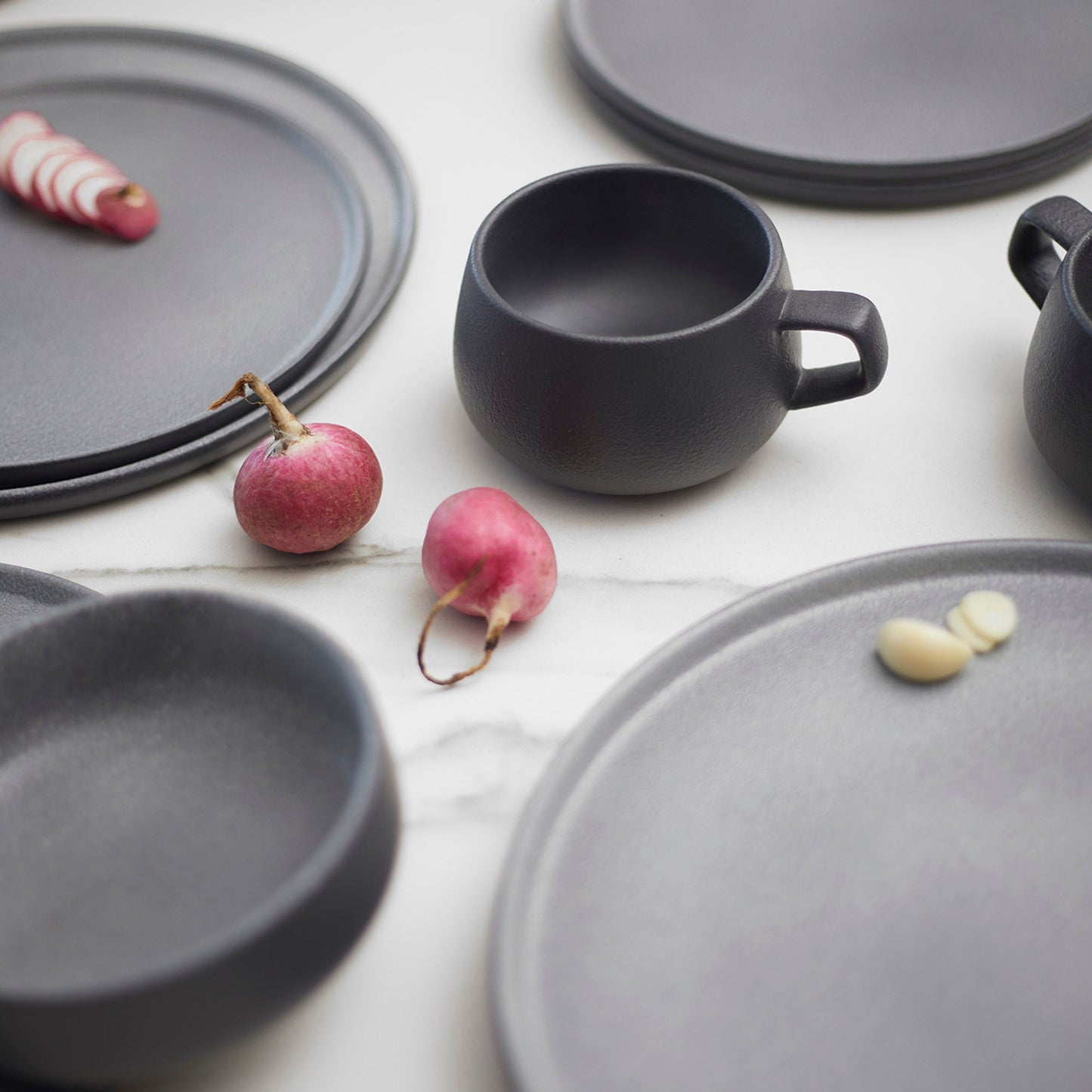 Juego de Vajilla Gris Porcelana 20 Pzs Coquinaria