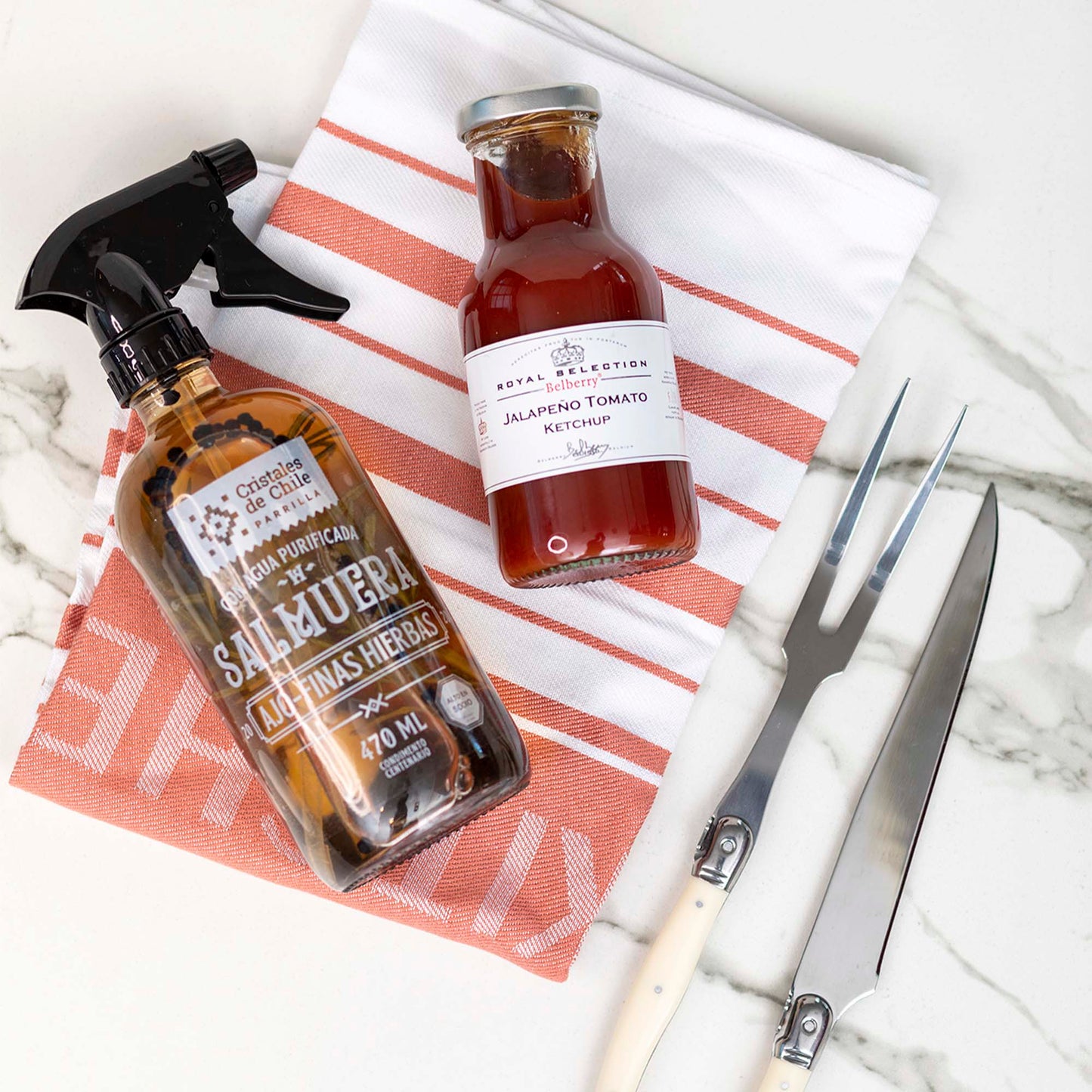 Salmuera Ajo Tomillo 470 ml Cristales de Chile