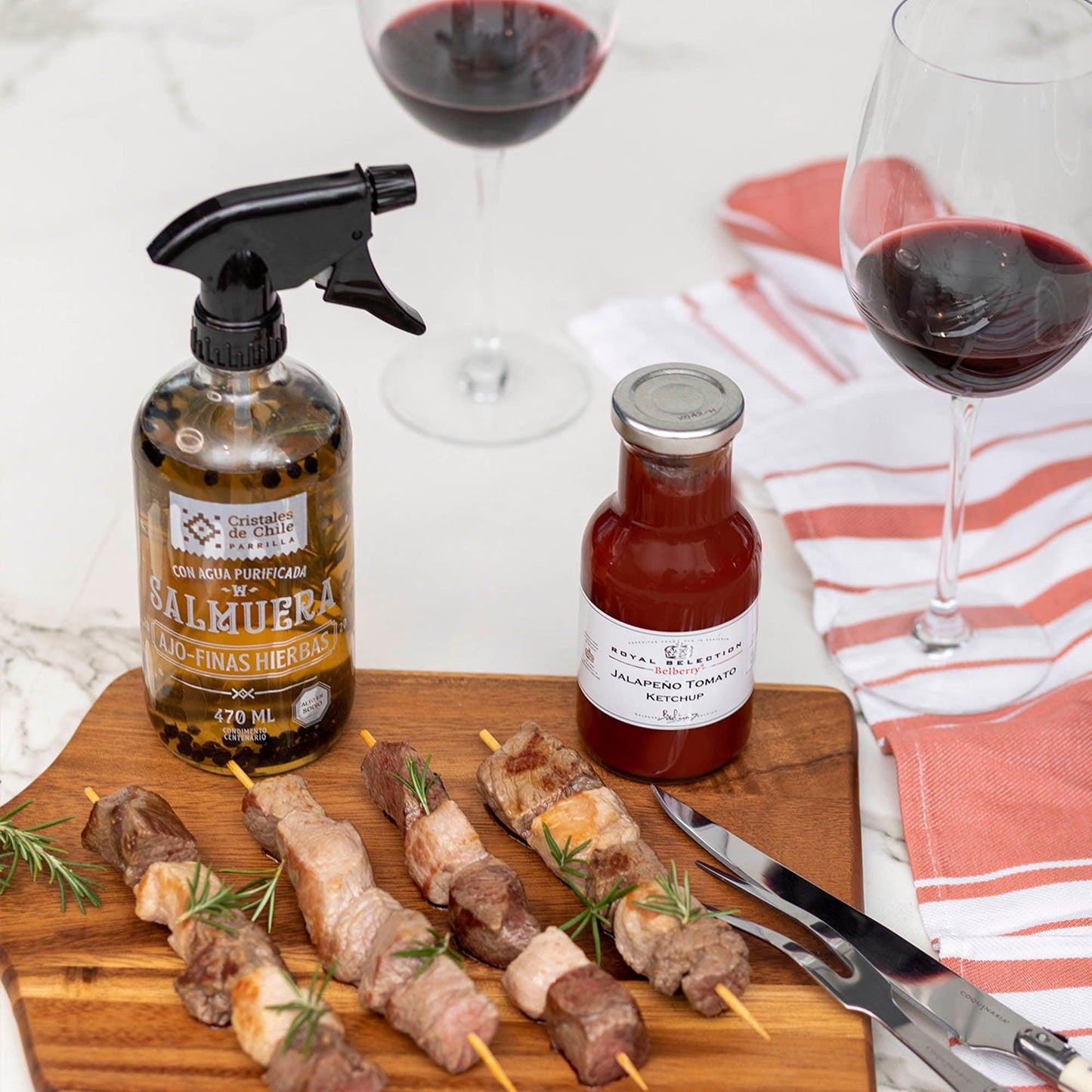 Salmuera Ajo Tomillo 470 ml Cristales de Chile