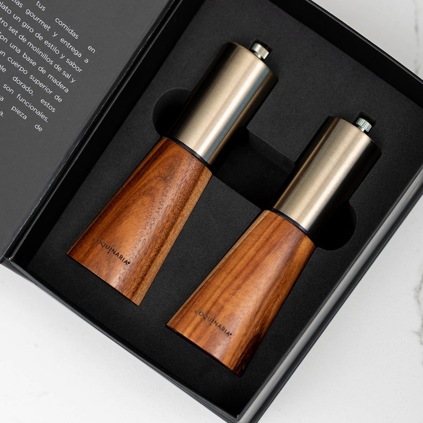 Set Molinillos Sal y Pimienta Madera Coquinaria